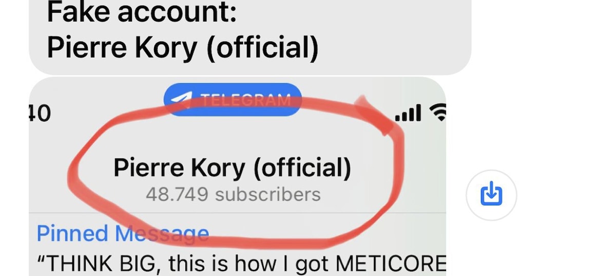 Folks - there is a fake account purporting to be me on Telegram, now almost at 50,000 followers and ...