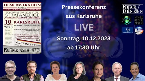 Live von der Pressekonferenz "Gemeinsame Einreichung der Strafanzeige" in Karlsruhe