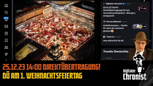 Aufzeichnung vom 25.12.23 Direktübertragung! DÜ am 1. Weihnachtsfeiertag