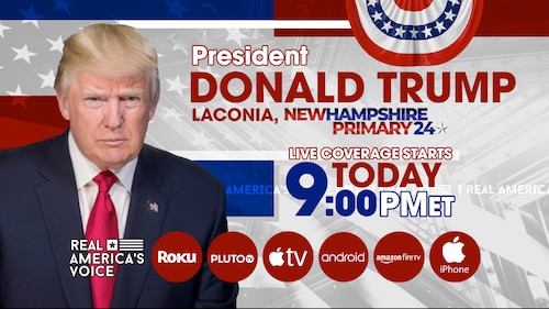 PRESIDENT TRUMP DELIVERS REMARKS IN LACONIA NH AT 9PM ET.