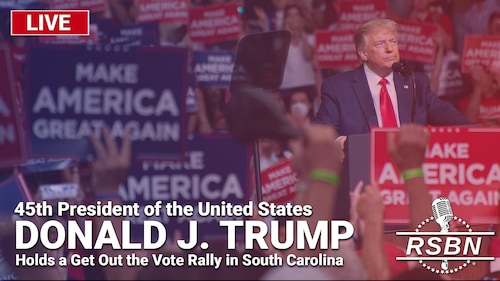 President Donald J. Trump, 45th President of the United States of America, will deliver remarks at a Get Out the Vote Rally in North Charleston, South Carolina, on Wednesday, February 14, 2024, at 7:00 p.m. ET.  Tune in for all-day coverage LIVE on RSBN.