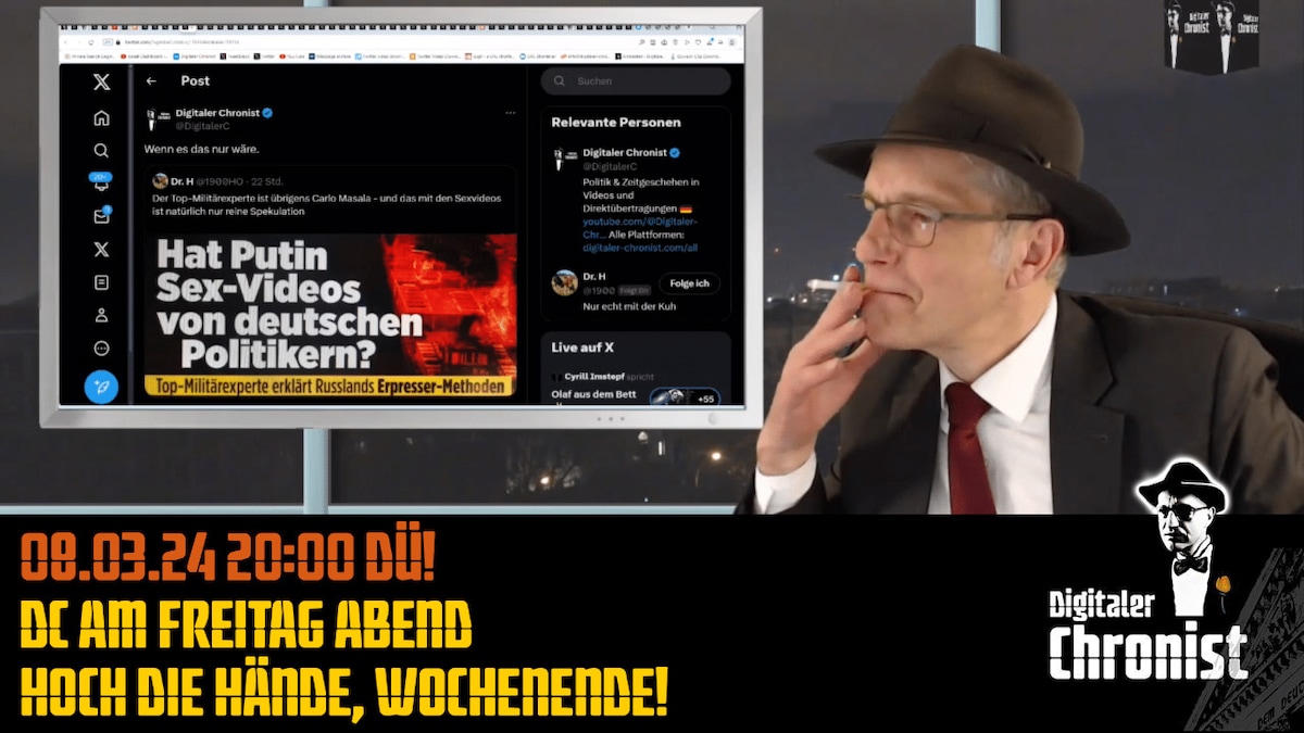 Aufzeichnung vom 08.03.24 DÜ! DC am Freitag Abend - Hoch die Hände, Wochenende!