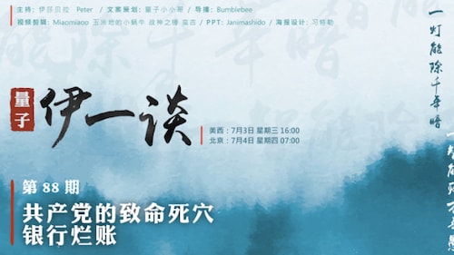 2024-07-04 #量子伊一谈 第88期 数字人民币
共产党的致命死穴：银行烂账 
主持：伊莎贝拉、Peter
导播：Bumblebee