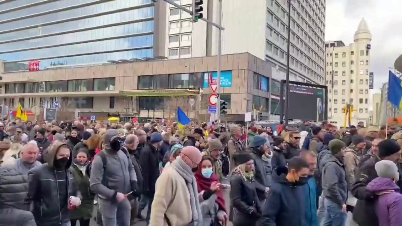 The home of the EU, Brussels packed to the rafters against covid tyranny.