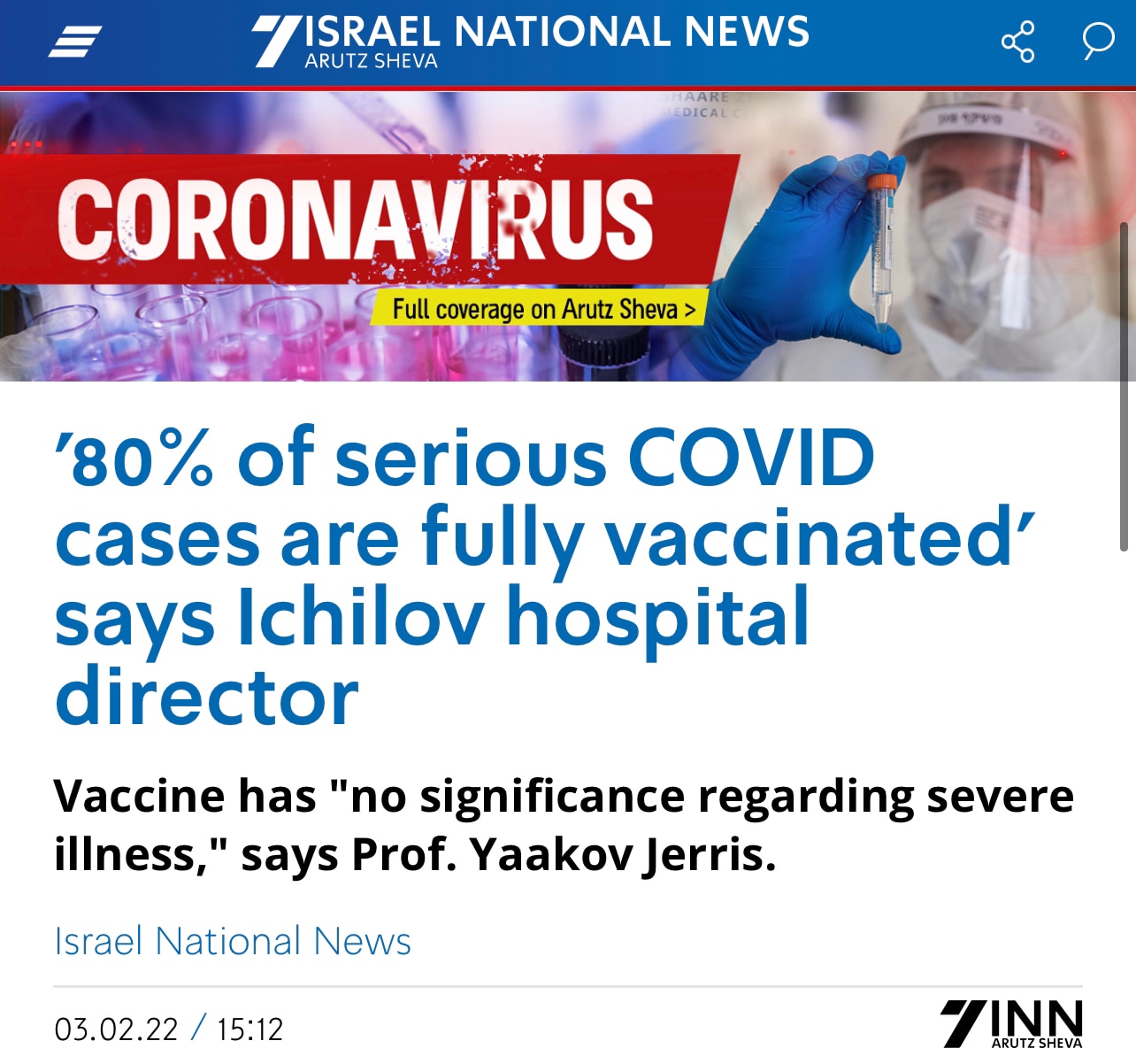 Chief Nerd on GETTR : '80% of serious COVID cases are fully vaccinated