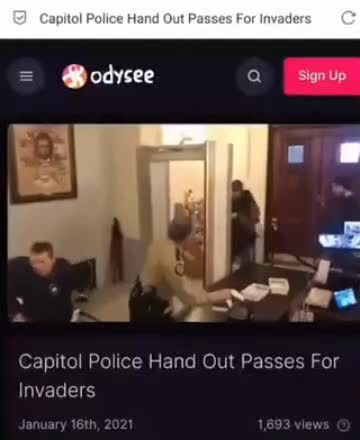 Jan 6th 2021: Capital Police (33) in on the psyops, passing out Government worker passes to Antifa r...