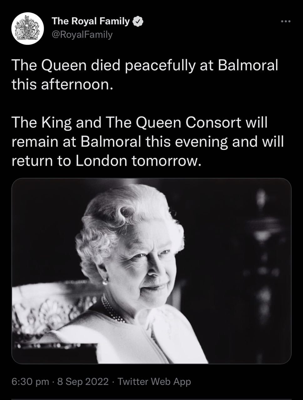 Our Queen - Elizabeth the second, has passed away today. 

For all of those who have criticised the ...