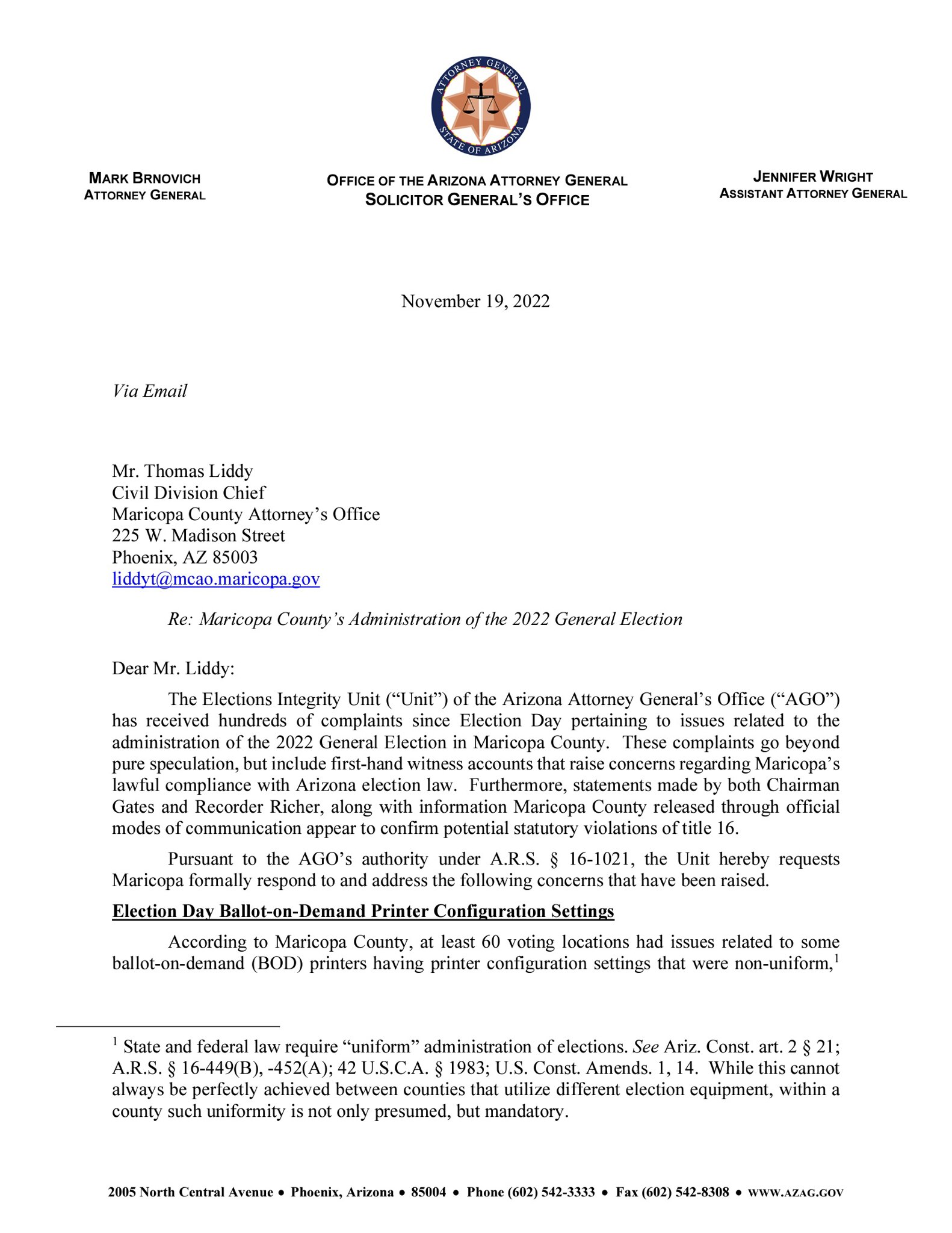 KABOOM — Arizona AG agrees with WarRoom — The Election CANNOT be CERTIFIED 