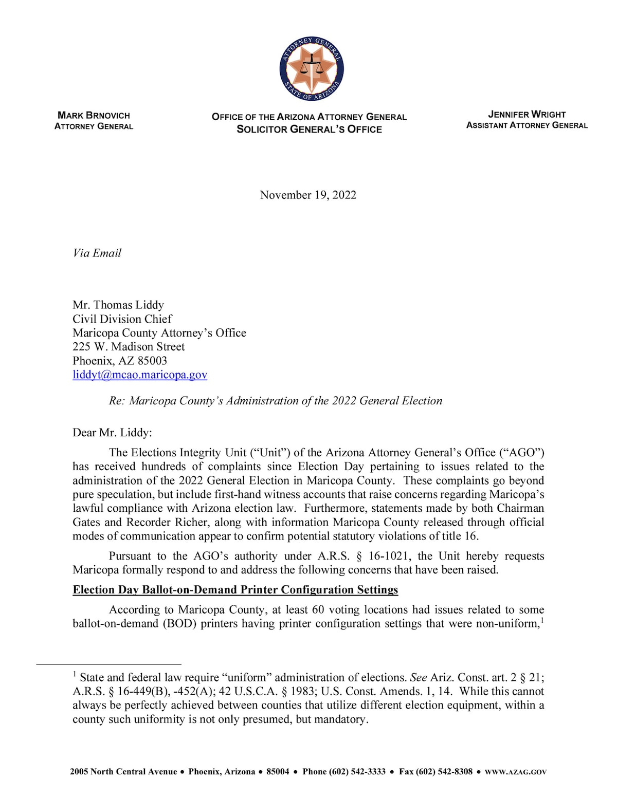 KABOOM — Arizona AG agrees with WarRoom — The Election CANNOT be CERTIFIED