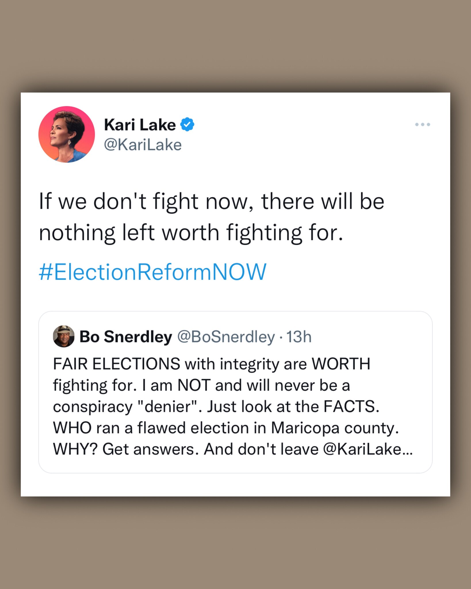 View Kari Lake's post on GETTR. Join the discussion, share your thoughts, and connect with the community.