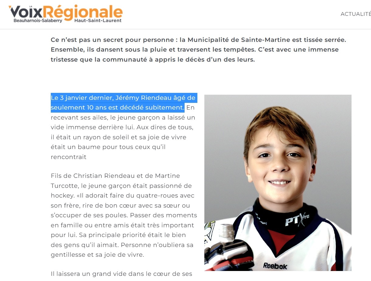 🔥 NEWS:  10 year old Quebec hockey player has "DIED SUDDENLY" 🔥

I'm struggling to keep up with th...