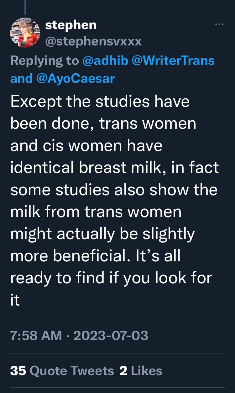 Who knew that a man’s drug induced chest pus was better than a mothers milk? Everyday I learn a new ...