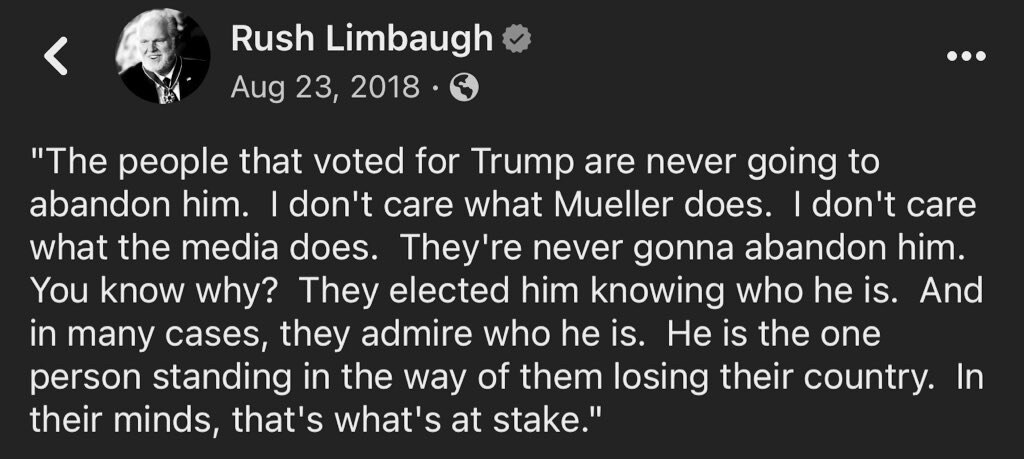 Rush called it. 