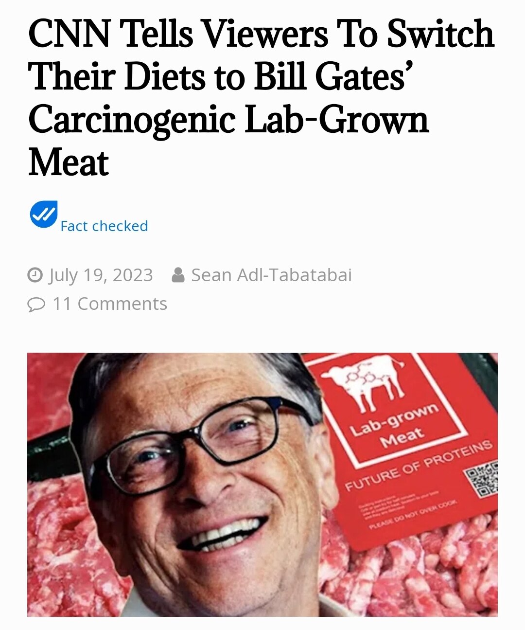 JUST IN: CNN has begun ordering viewers to immediately switch their diets to Bill Gates carcinogenic...