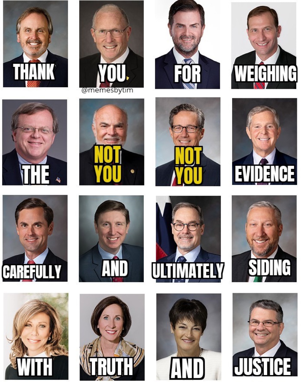 Robert Nichols-district 3 (east Texas)
Kelly Hancock-district 9 (Ft Worth)