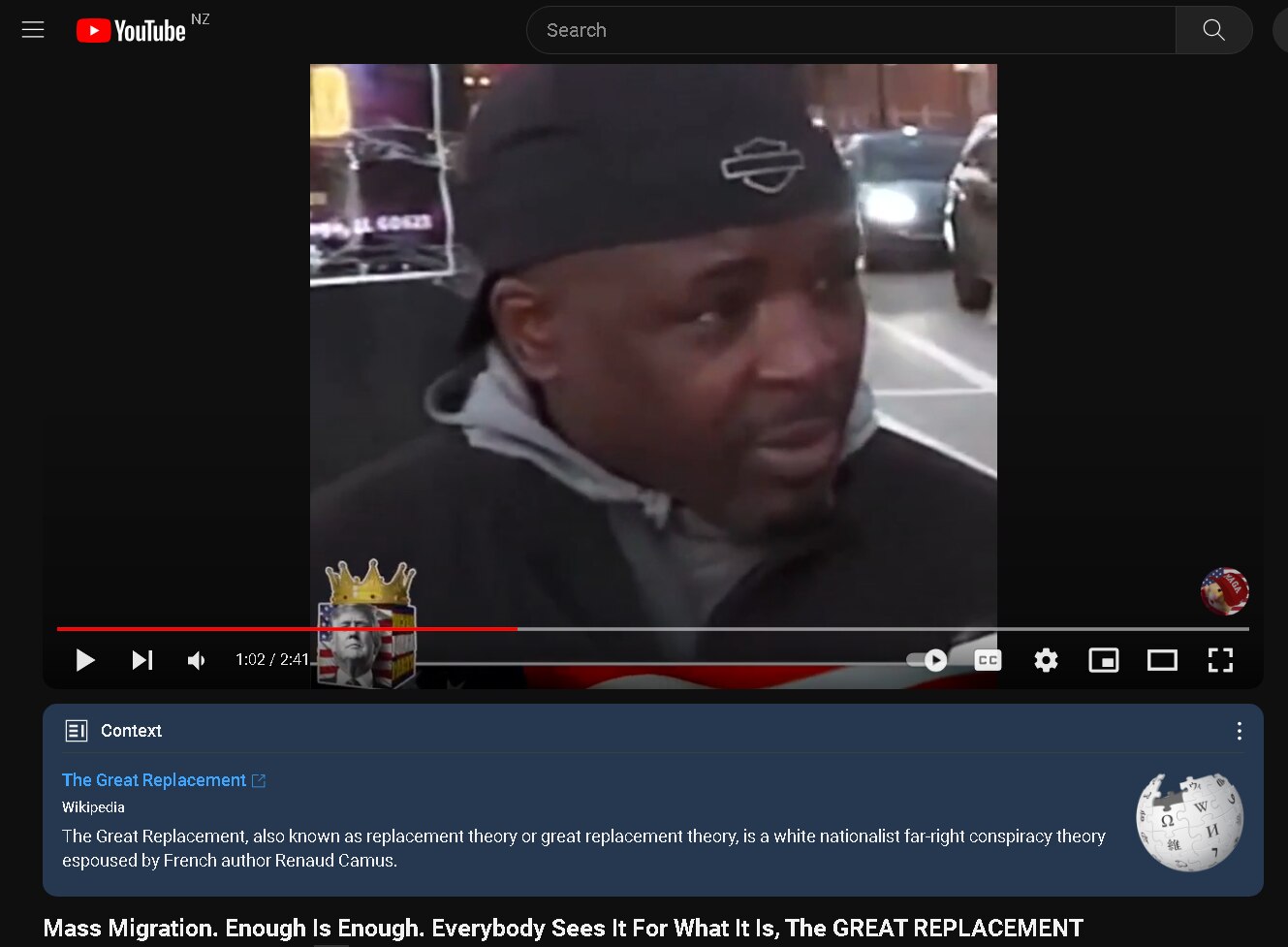 YouTubeis SO dangerous! Here we see I put a video up of BLACK Americans concerned about the MASS ILLEGAL MIGRATION into Chicago yet Google has TARNISHED the video with a Wikipedia entry about "WHITE NATIONALISTS". GTFOH Google Chrome you sacks of shito!