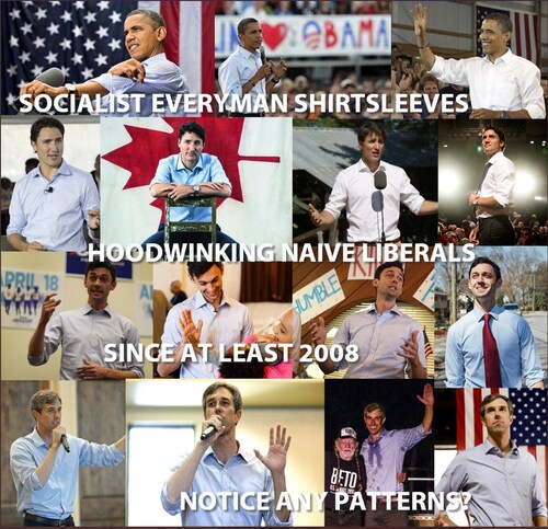 Are skinny, body-hairless, non-threatening socialists with Everyman shirtsleeves popping out of an NLP Pez dispenser somewhere? #mediahype #mindcontrol #propaganda #patterns #massformationpsychosis
