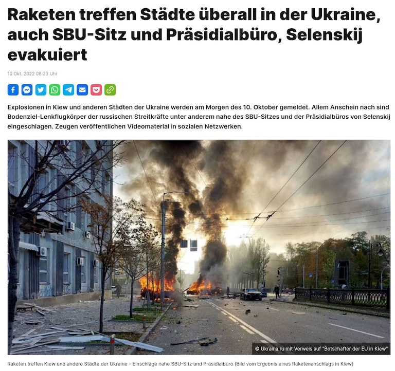 Nun fängt es in der Ukraine richtig an zu knallen. Ich hoffe die US-Falken, die Rüstungsindustrie und die Supporter des Kiewer Regimes sind nun glücklich
h