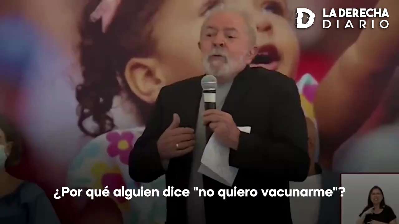 "Você não vai poder estar ir para lugares públicos," "você não pode visitar parente," "você não pode receber sua mãe, você nao pode receber seu filho, você não pode receber seu neto," diz Lula sobre quem não tomou a vacina que não imuniza