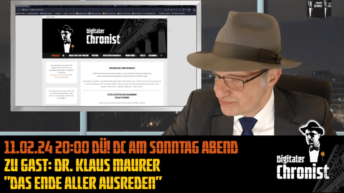 Aufzeichnung vom 11.02.24 DC am Sonntag Abend - Zu Gast: Dr. Klaus Maurer "Das Ende aller Ausreden"